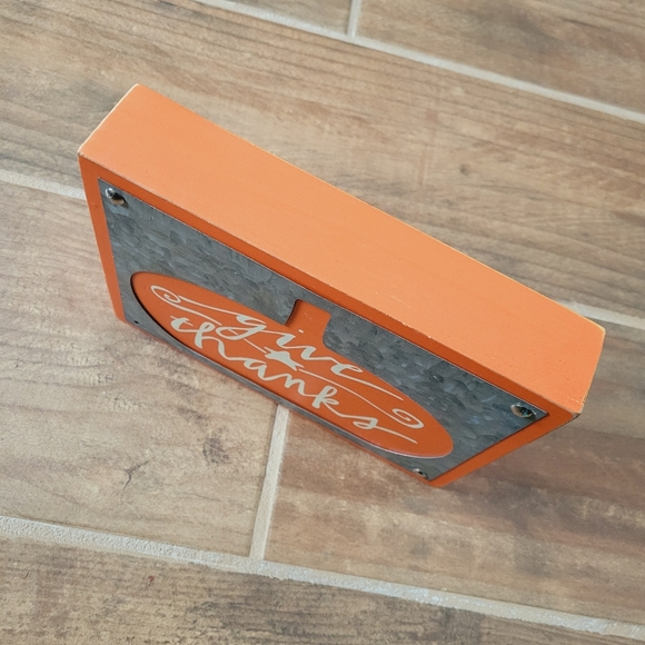 Give Thanks - Wood & Metal Fall Sign - Picture 3 of 5
